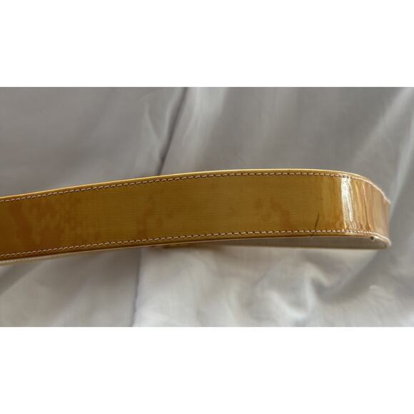 Vintage Escada Yellow Patent Leather Women\'s Belt Size 34 Logo Buckle main image 8